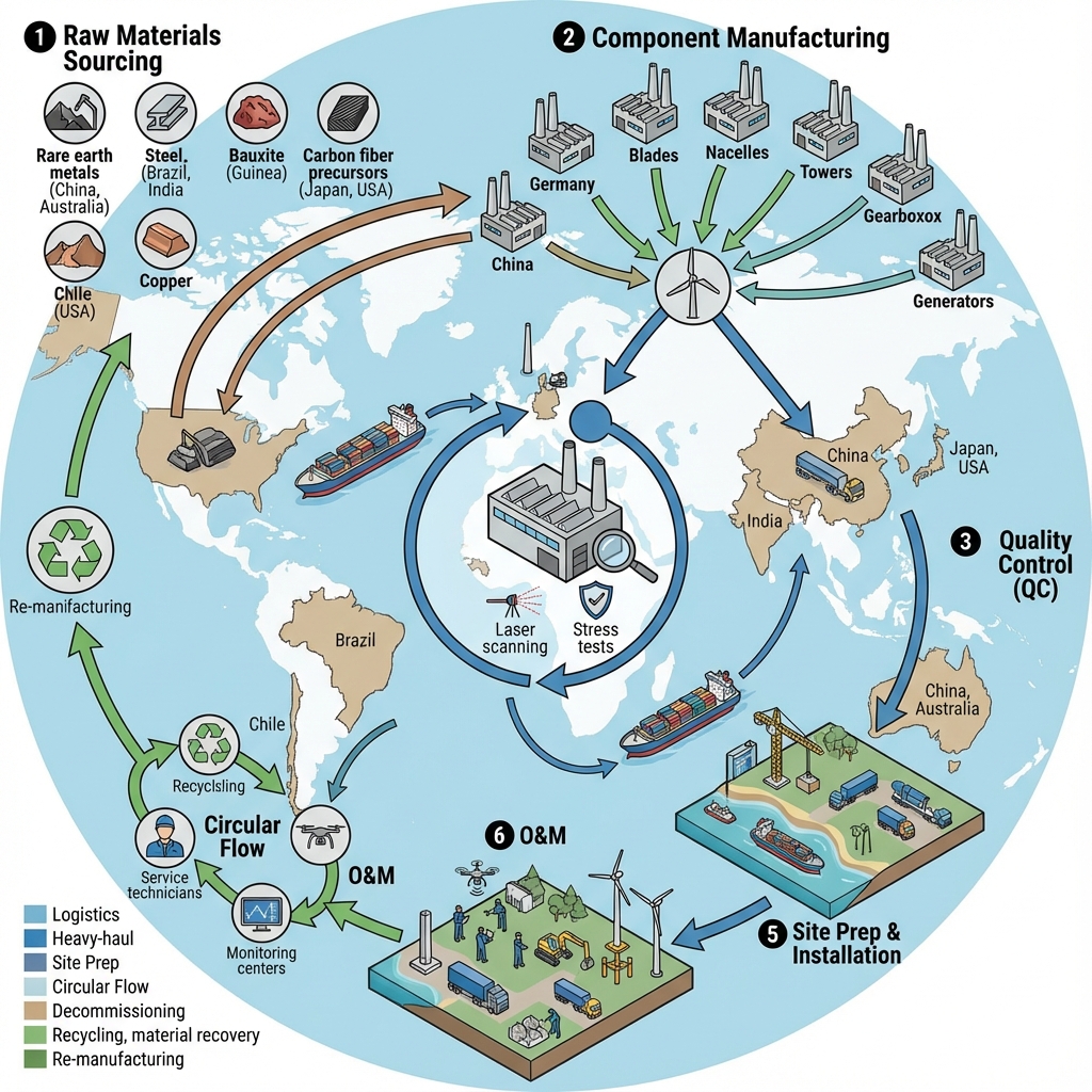Chuỗi cung ứng toàn cầu trong ngành tuabin gió